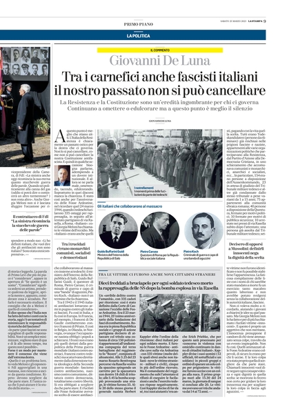 G. De Luna, Tra i carnefici anche fascisti italiani. Il nostro passato non si può cancellare